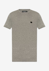 Dolce & Gabbana Logo Plaque Crewneck T-shirt Gray G8RN8T G7N7A-S8291