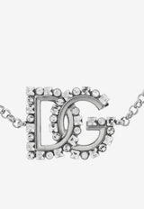 Dolce & Gabbana Embellished DG Logo Bracelet Silver WBR2L4 W1111-87655
