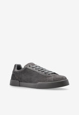 Dolce & Gabbana Portofino Suede Leather Low-Top Sneakers Gray CS2324 A9T67-80730