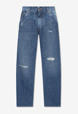Dolce & Gabbana Straight-Leg Distressed Jeans Blue GP02XD G8ME8-S9001