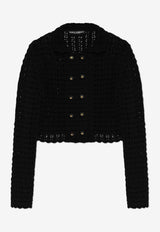 Dolce & Gabbana Crochet Knit Cardigan Black FXV60T JCVWH-N0000