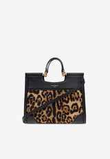 Dolce & Gabbana Small Sicily Leopard Print Handbag Brown BB7728 B6I37-89738