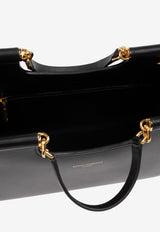 Dolce & Gabbana Small Sicily Calfskin Tote Bag Black BB7728 B7321-80999