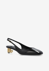 Dolce & Gabbana Jackie 40 Leather Slingback Pumps Black CG0913 A1037-80999