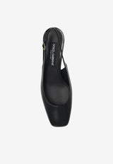 Dolce & Gabbana Jackie 40 Leather Slingback Pumps Black CG0913 A1037-80999