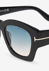 Tom Ford Guilliana Square Sunglasses Blue FT1083 0-5201P