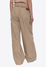 Moncler Wide-Leg Belted Pants Beige K10932A00012 59866-202