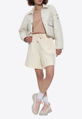 Moncler Logo Patch Mini Shorts Cream K10938H00011 89A1K-034