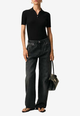 AMI PARIS Washed Wide-Leg Jeans Black FTR450DE0124_031