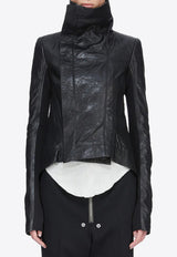 Rick Owens Temple Naska Biker Tumbled Leather Jacket Black RP01F6743LBE_09