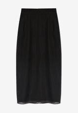 Dolce & Gabbana Silk Midi Skirt Black F4BBYT FUAA1-N0000