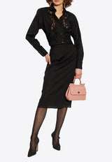 Dolce & Gabbana Silk Midi Skirt Black F4BBYT FUAA1-N0000