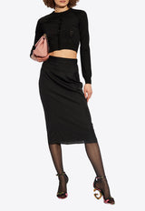 Dolce & Gabbana Cropped Knit Cardigan with Cut-Outs Black FXV88T JAIRM-N0000