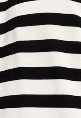 Dolce & Gabbana Cap-Sleeved Stripe T-shirt Monochrome GXX99T JBCG2-W1001