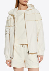 Moncler Clisson Hooded Jacket with Openwork-Inserts Cream K10931A00130 549P3-034