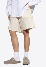 Dolce & Gabbana Logo Plaque Cargo Shorts Cream GZ2EAT FUEFJ-W0802