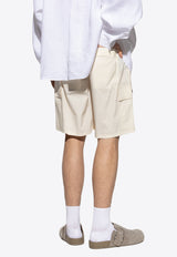 Dolce & Gabbana Logo Plaque Cargo Shorts Cream GZ2EAT FUEFJ-W0802