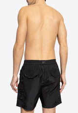 Dolce & Gabbana Logo Plaque Swim Shorts Black M4F42T ONR46-N0000