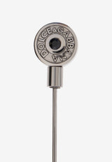 Dolce & Gabbana Logo Plaque Metal Pin Silver WPR1D1 W1111-G7657