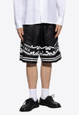 Dolce & Gabbana Bandana Print Silk Shorts Black GV37AT GI979-N0000