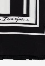Dolce & Gabbana Striped Silk Scarf Monochrome GQ260E G0WUE-HN8DA