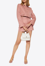 Dolce & Gabbana DG Logo Jacquard Cropped Jacket Pink F27DTT HJMQN-F0473