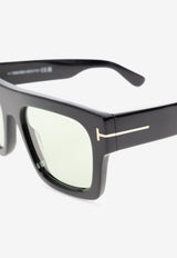Tom Ford Fausto T-Logo Square Sunglasses Transparent FT0711 0-5301N