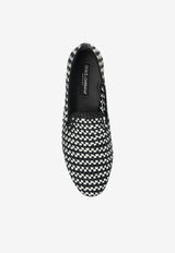 Dolce & Gabbana Houndstooth Leather Loafers Monochrome A50687 A9M51-8B926