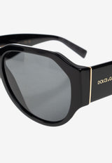 Dolce & Gabbana Logo Aviator Sunglasses Gray 0DG4504 0-501 87