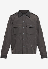 Dolce & Gabbana Logo Plaque Overshirt Gray G9BMIT FUS28-N0636