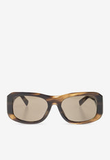 Dolce & Gabbana Rectangular Logo Sunglasses Brown 0DG4503 0-3200 3