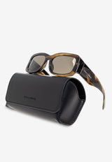 Dolce & Gabbana Rectangular Logo Sunglasses Brown 0DG4503 0-3200 3