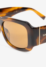 Dolce & Gabbana Rectangular Logo Sunglasses Brown 0DG4503 0-306373