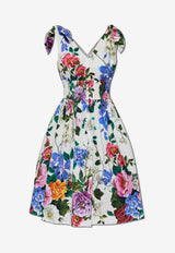 Dolce & Gabbana V-neck Floral Dress Multicolor F6I0AT HS5S6-HA5KT