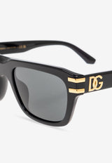 Dolce & Gabbana DG Logo Square Sunglasses Gray 0DG4496 0-501 87