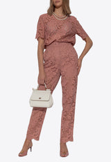 Dolce & Gabbana Floral Lace Top Pink F8V21T HLM7L-F0473