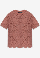 Dolce & Gabbana Floral Lace Top Pink F8V21T HLM7L-F0473