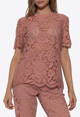 Dolce & Gabbana Floral Lace Top Pink F8V21T HLM7L-F0473