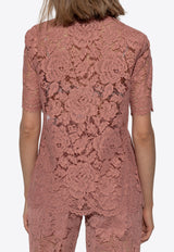 Dolce & Gabbana Floral Lace Top Pink F8V21T HLM7L-F0473