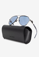 Dolce & Gabbana Logo Plaque Aviator Sunglasses Blue 0DG2315 0-04 80