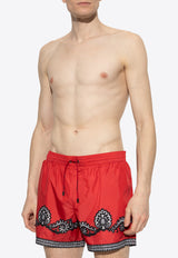 Dolce & Gabbana Printed Swim Shorts Red KĄPIELOWE M4F44T ONR53-HR5IJ