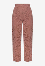 Dolce & Gabbana Floral Lace Pants Pink FTAM2T HLM7L-F0473
