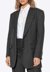 Dolce & Gabbana Single-Breasted Wool Blazer Gray F29GGT FU287-S8290