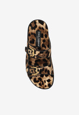 Dolce & Gabbana Leopard Print Velvet Slides Brown CQ0632 A6L97-HY13M