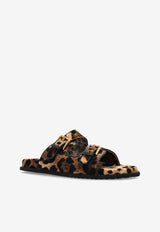 Dolce & Gabbana Leopard Print Velvet Slides Brown CQ0632 A6L97-HY13M