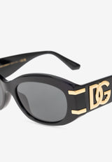 Dolce & Gabbana DG Logo Oval Sunglasses Gray 0DG4502 0-501 87