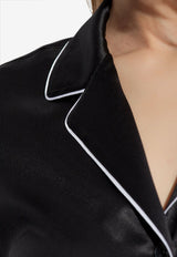 Dolce & Gabbana Belted Silk Shirt Black F5N53T FU1AU-N0000