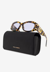 Dolce & Gabbana DG Logo Oval Sunglasses Blue 0DG4502 0-33301A