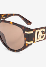 Dolce & Gabbana DG Logo Aviator Sunglasses Brown 0DG4499 0-502 73