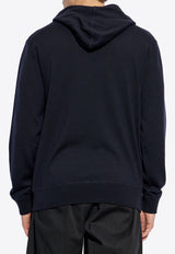 Dolce & Gabbana Logo Plaque Wool Hooded Sweatshirt Black GXX84T JCVXB-B0665